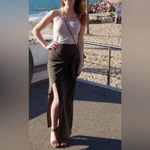 Alya Olive Maxi Skirt